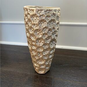 Gold Textured Ceramic Vase with Pebble Motif